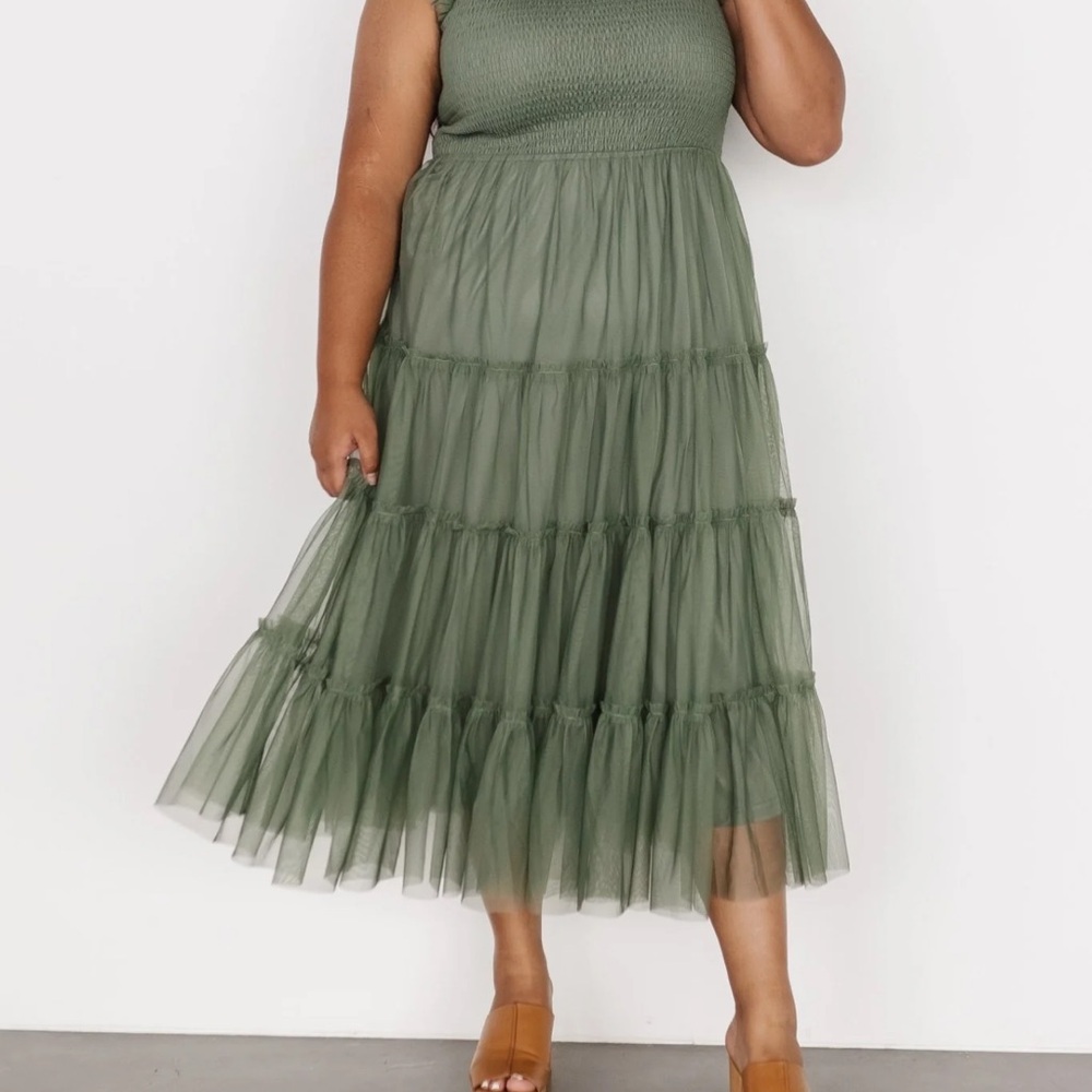 Baltic Born Green Tiered Maxi Dress